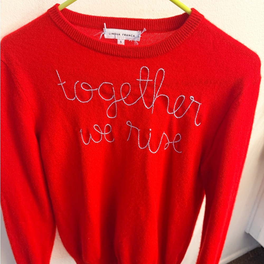 Lingua Franca Red Crew Neck Sweater